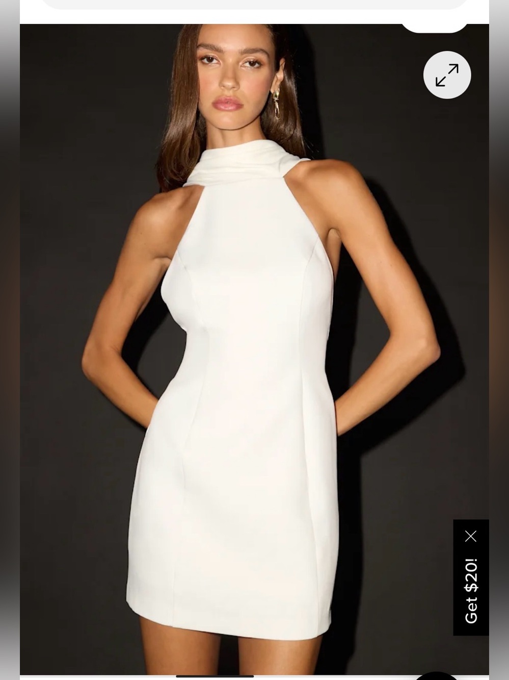 NWT LULUS Sandri White Backless Bodycon Mini Dress XS